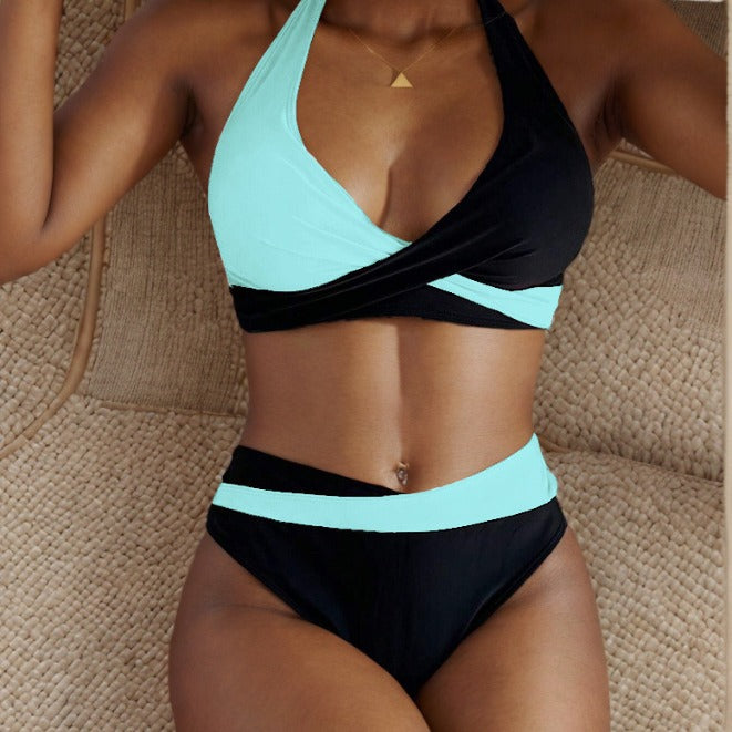 Damen Hoch geschnittenes Bikini Set mit animalischem Muster Drune