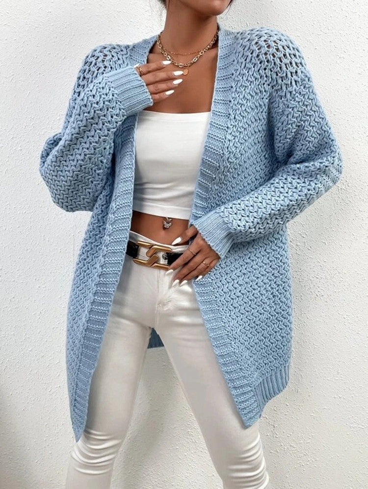 Damen Strickjacke mit luftiger Lochmusterung und lässigem Design Drune