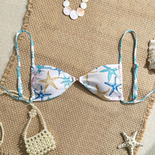 Damen Triangel-Bikini mit maritimen Sternenmuster Drune