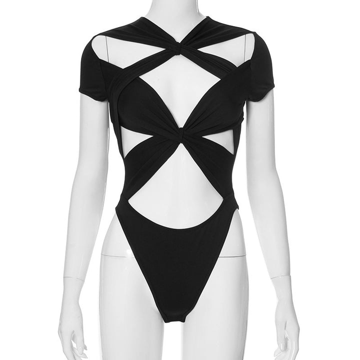 Damen Cut-Out Crop-Top Drune
