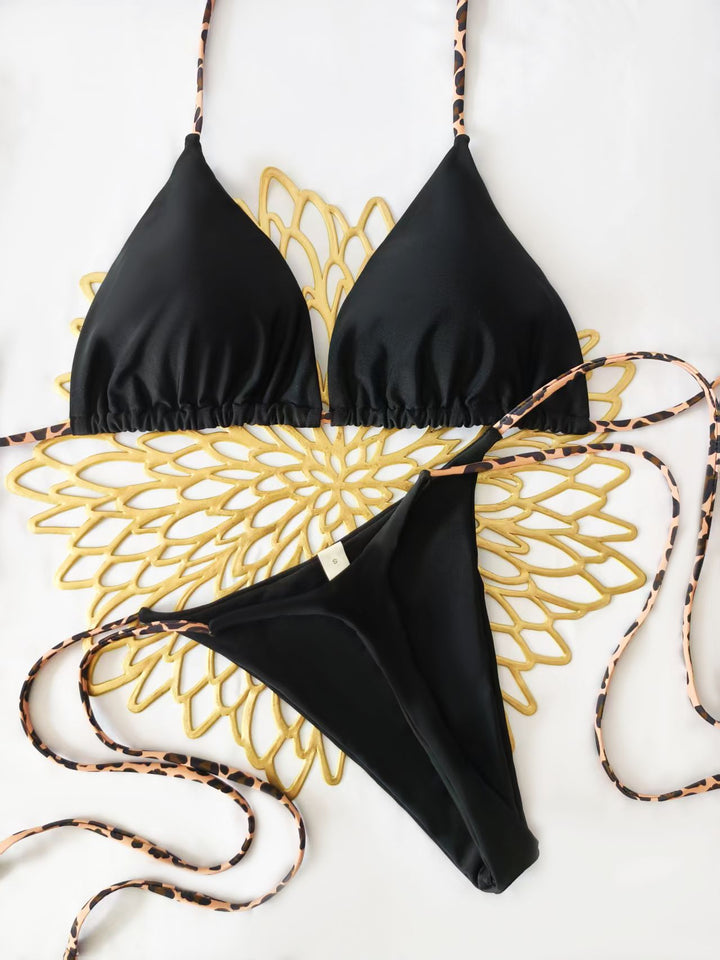 Damen Bikini-Set mit trendigem Animal-Print und modischem Schleifen-Detail Drune