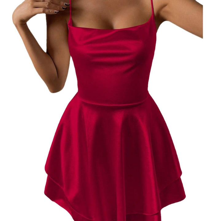 Damen Freizeitkleid mit zartem Trägerdesign und schwingendem Rock Drune