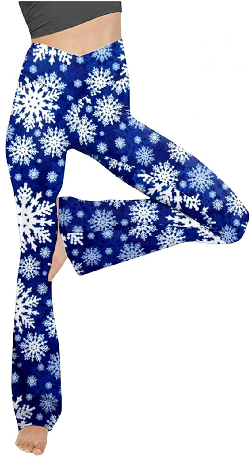 Damen Bootcut Yoga-Hose aus elastischem Material mit hohem Bund Drune