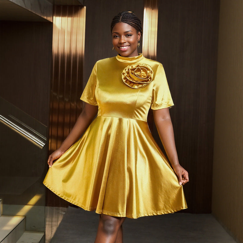 Damen Elegantes Kleid mit Blumendekor Drune