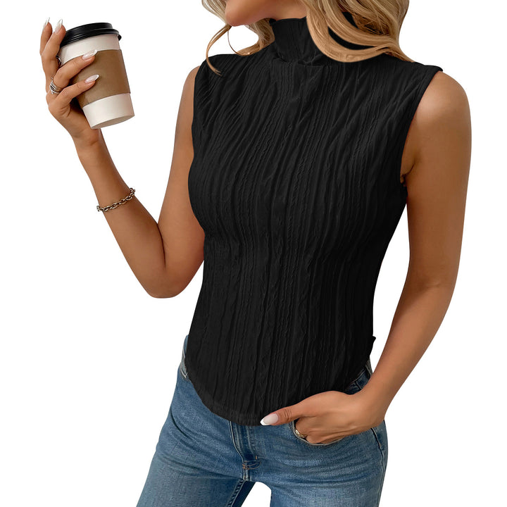 Damen Hochgeschlossenes Top mit strukturiertem Design Drune