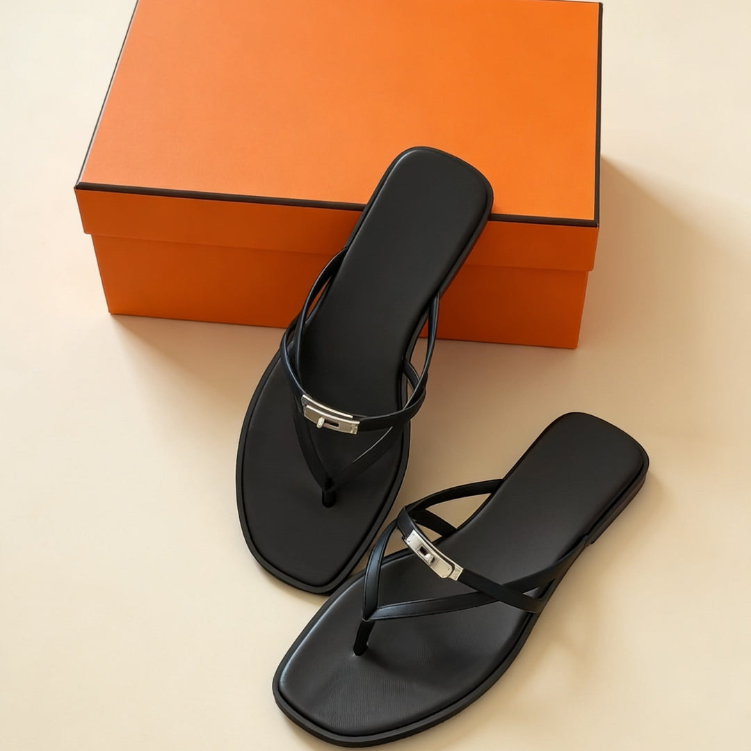 Damen Elegante Flip-Flops mit glänzenden Akzenten Drune