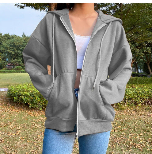 Damen bequeme Kapuzenjacke mit praktischen Taschen und lässigem Schnitt Drune