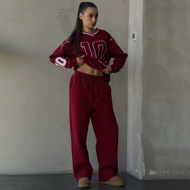 Damen Sportliches Freizeitanzug mit weitem Schnitt und lässigem Design Drune