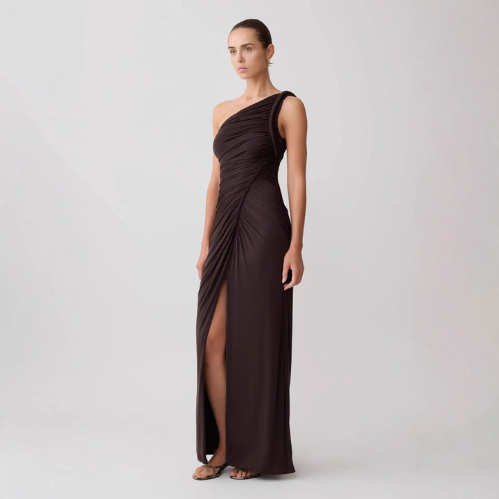 Damen Elegantes Wickelkleid mit asymmetrischem Schnitt Drune
