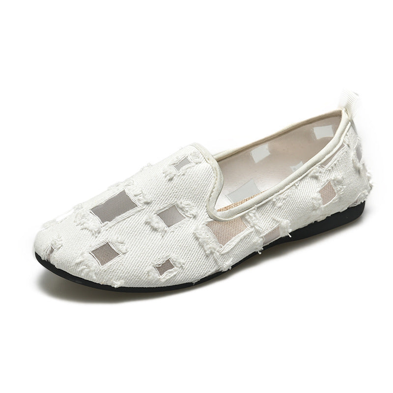 Damen lässige Slip-On Schuhe mit modischem Zierrahmen Drune