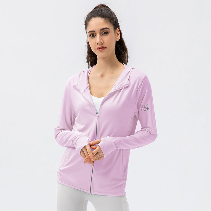 Damen Atmungsaktive Funktionsjacke mit Kapuze und Reißverschluss Drune