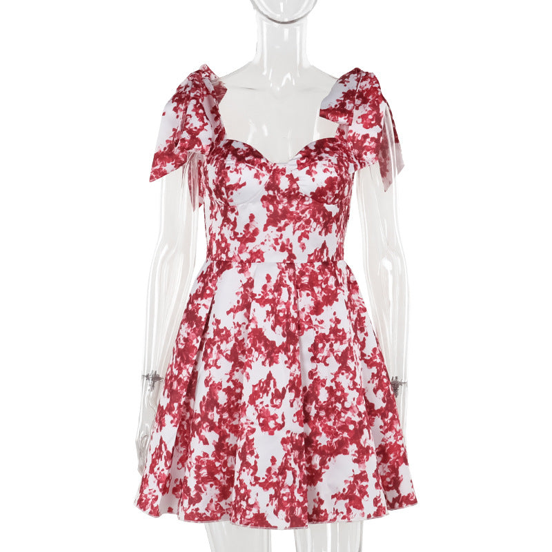 Damen verspieltes Sommerkleid mit Volanträdern und floralem Druck Drune