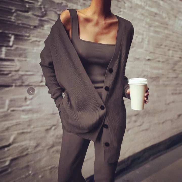 Damen Strickjacke mit lässigem Schnitt und praktischen Taschen Drune