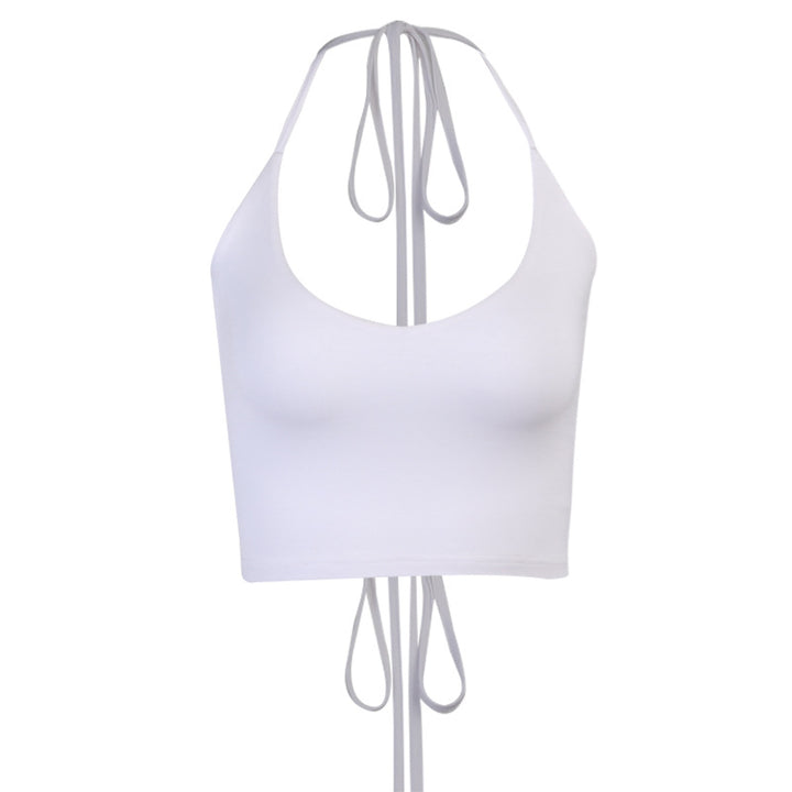 Damen Crop-Top mit tiefem V-Ausschnitt und schmalen Trägern Drune