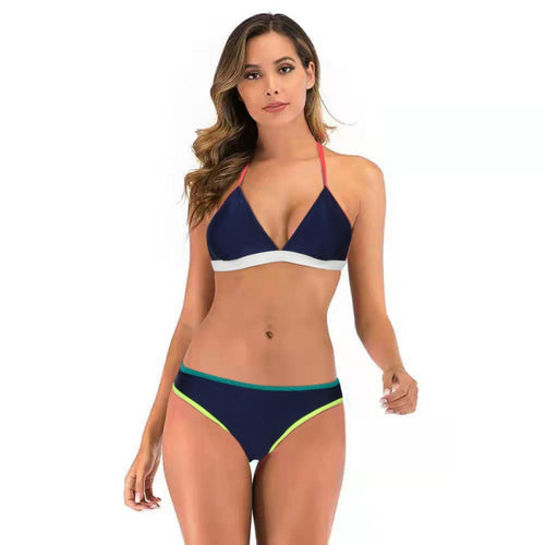 Damen Triangelbikini mit sportlichem Design und modischen Kontrasten Drune