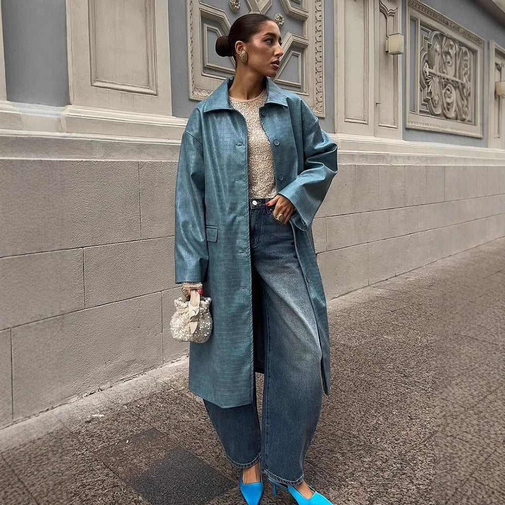 Damen oversized Denim-Trenchcoat Drune