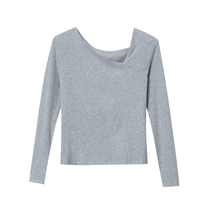 Damen Figurbetontes Longsleeve mit V-Ausschnitt Drune