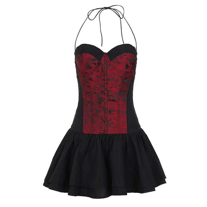 Damen Spitzen-Cocktailkleid mit raffiniertem Bustier-Oberteil und voluminösem Rock Drune