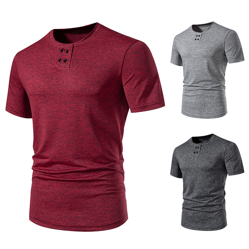 Herren modisches T-Shirt mit strukturiertem Obermaterial und asymmetrischem Kragen Drune