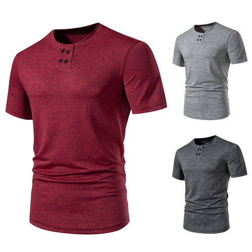 Herren modisches T-Shirt mit strukturiertem Obermaterial und asymmetrischem Kragen Drune