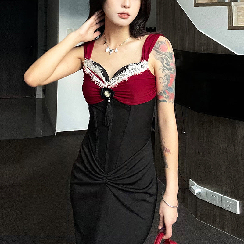 Damen Elegantes Maxikleid mit dekadentem Bustier-Oberteil und verzierten Details Drune