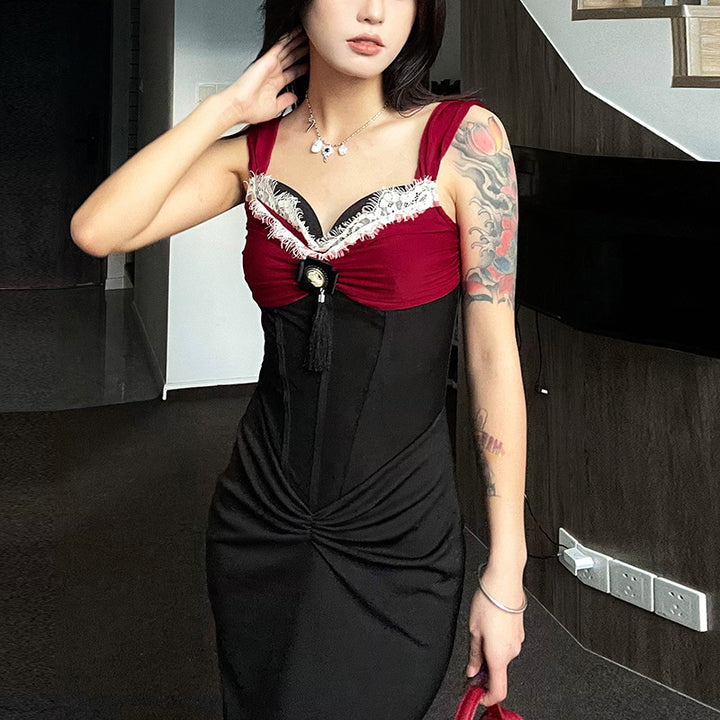 Damen Elegantes Maxikleid mit dekadentem Bustier-Oberteil und verzierten Details Drune