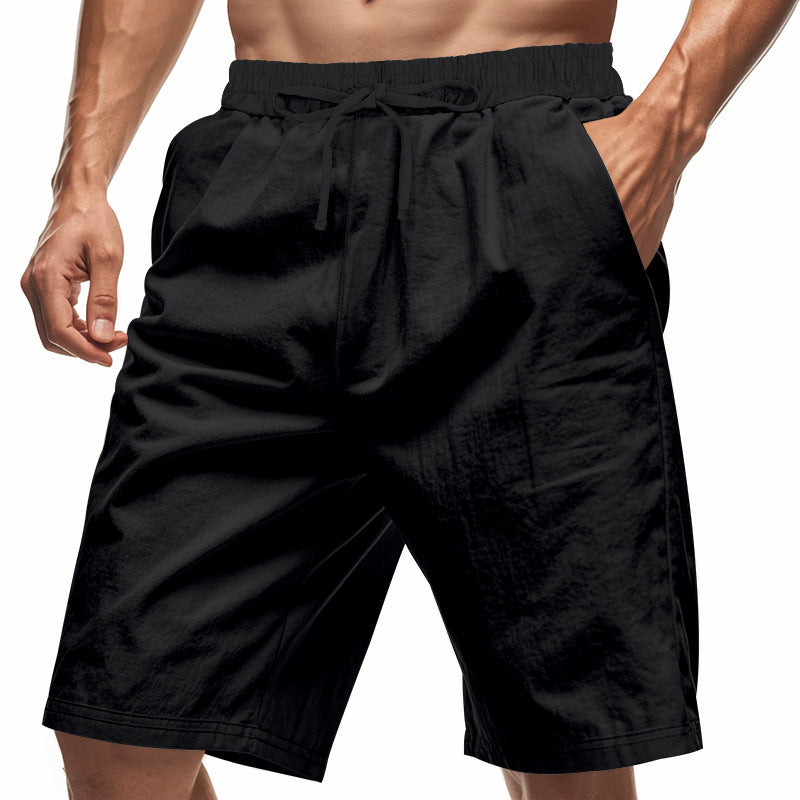 Herren nan lässige Bermudashorts aus Baumwollmix mit elastischem Bund Kordelzug und Seitentaschen Drune