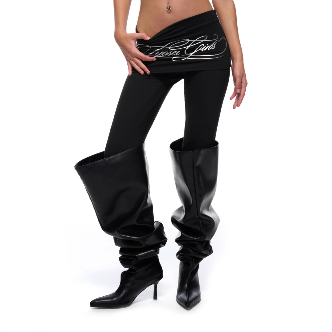 Damen Sportliche Leggings mit breitem Bund Drune