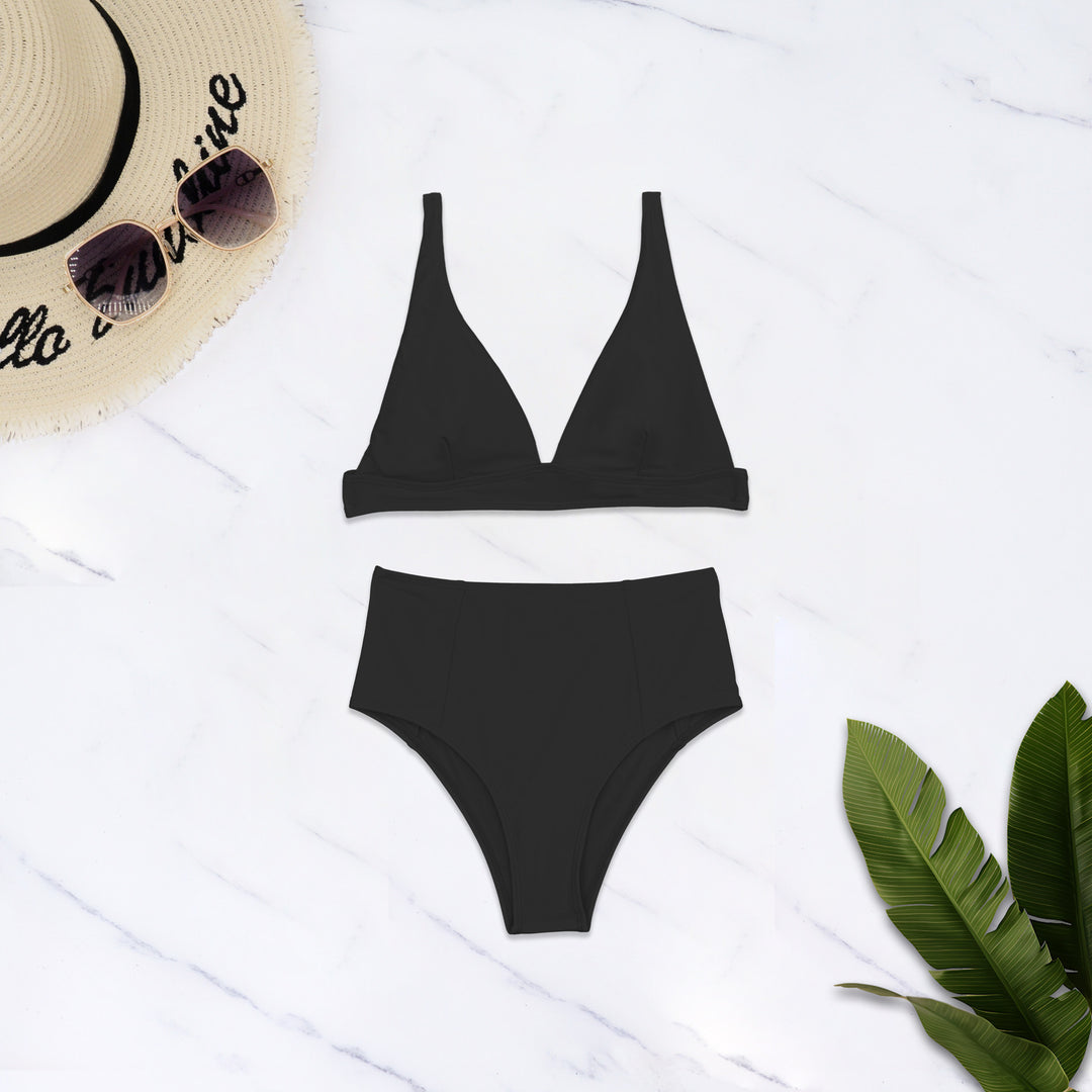 Damen Hochgeschnittener Bikini mit tiefem V-Ausschnitt Drune