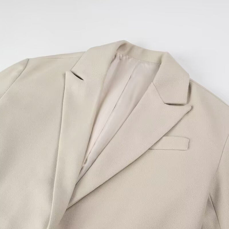 Damen eleganter Blazer-Mantel mit Fransen Drune