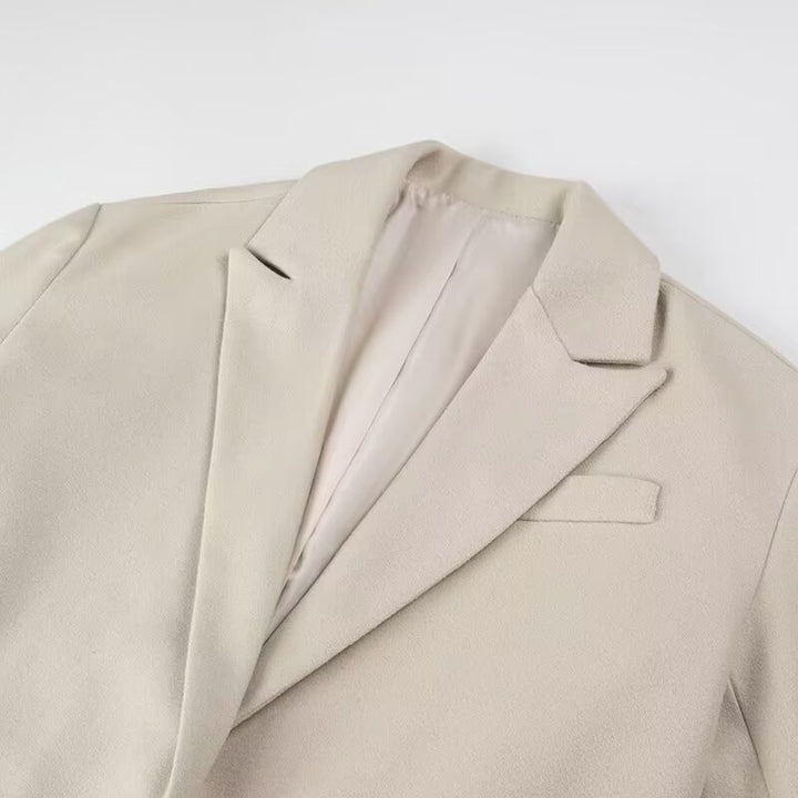 Damen eleganter Blazer-Mantel mit Fransen Drune
