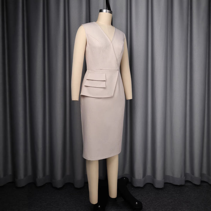 Damen elegantes Kleid mit raffinierten Drapierungen Drune