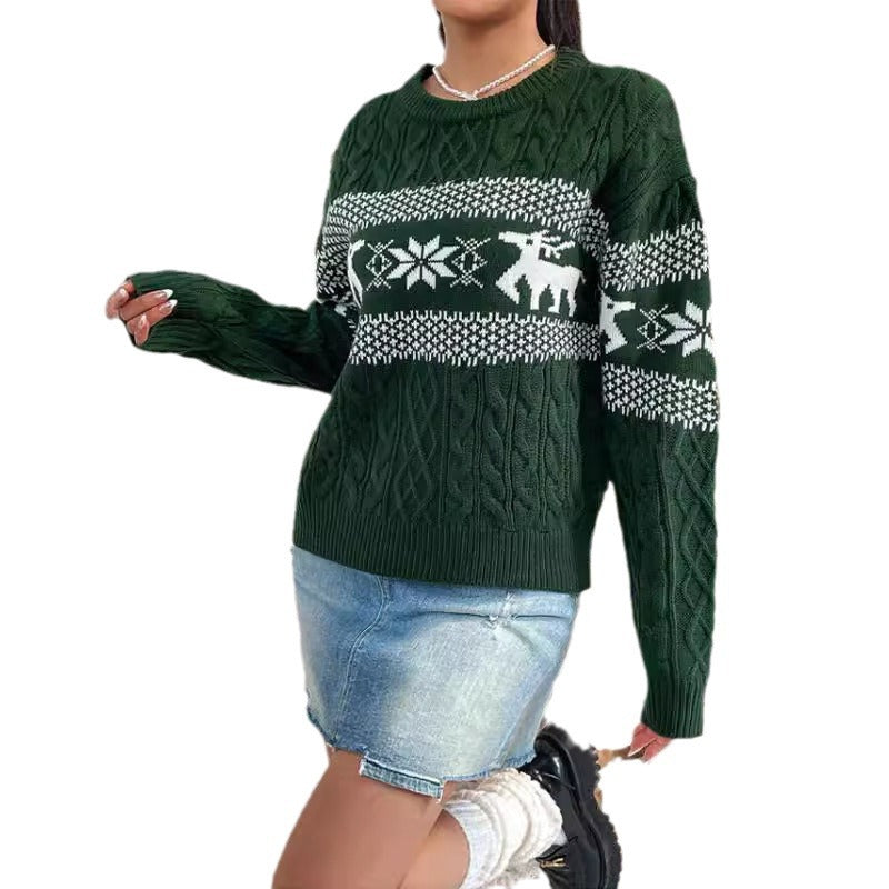 Damen Strickpullover mit festlichem Norweger-Muster und weichem Material Drune