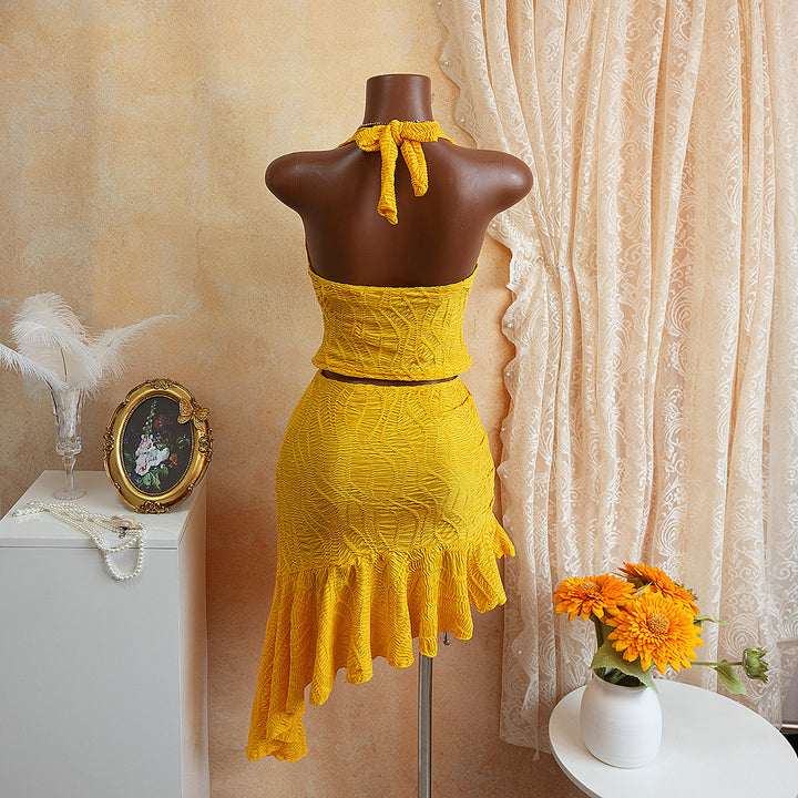 Damen Neckholder-Rüschenkleid Drune