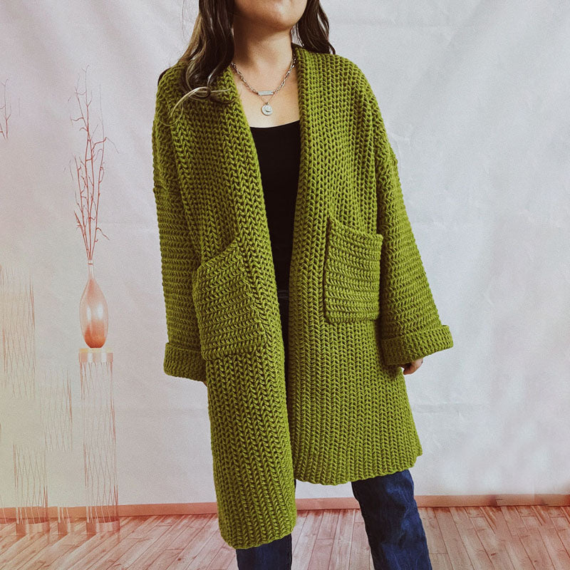 Drune | Einfarbige Strickjacke
