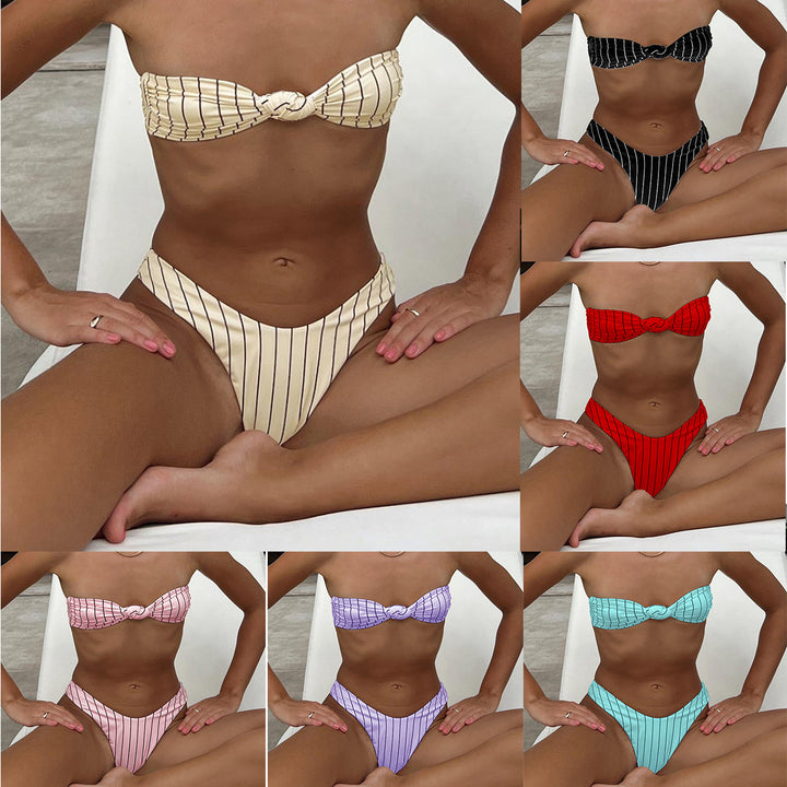 Damen Bandeau-Bikini mit stylischem Knotendesign Drune