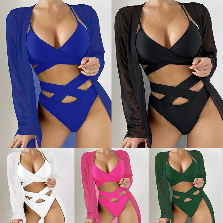 Damen Triangel-Bikini-Set mit raffiniertem Wickeldetail Drune