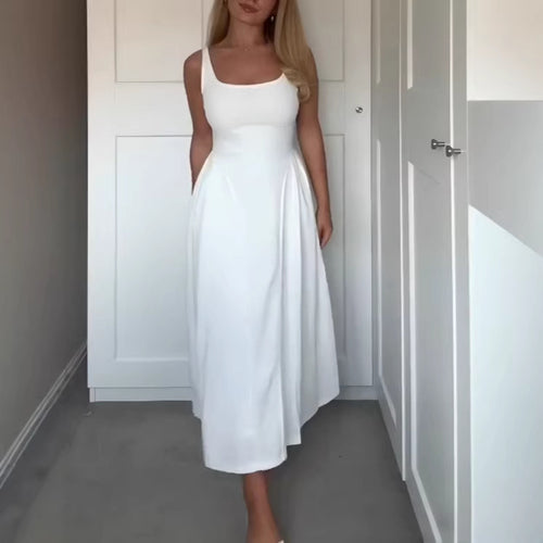 Damen Maxikleid mit schulterfreiem Design und figurfreundlichem Schnitt Drune