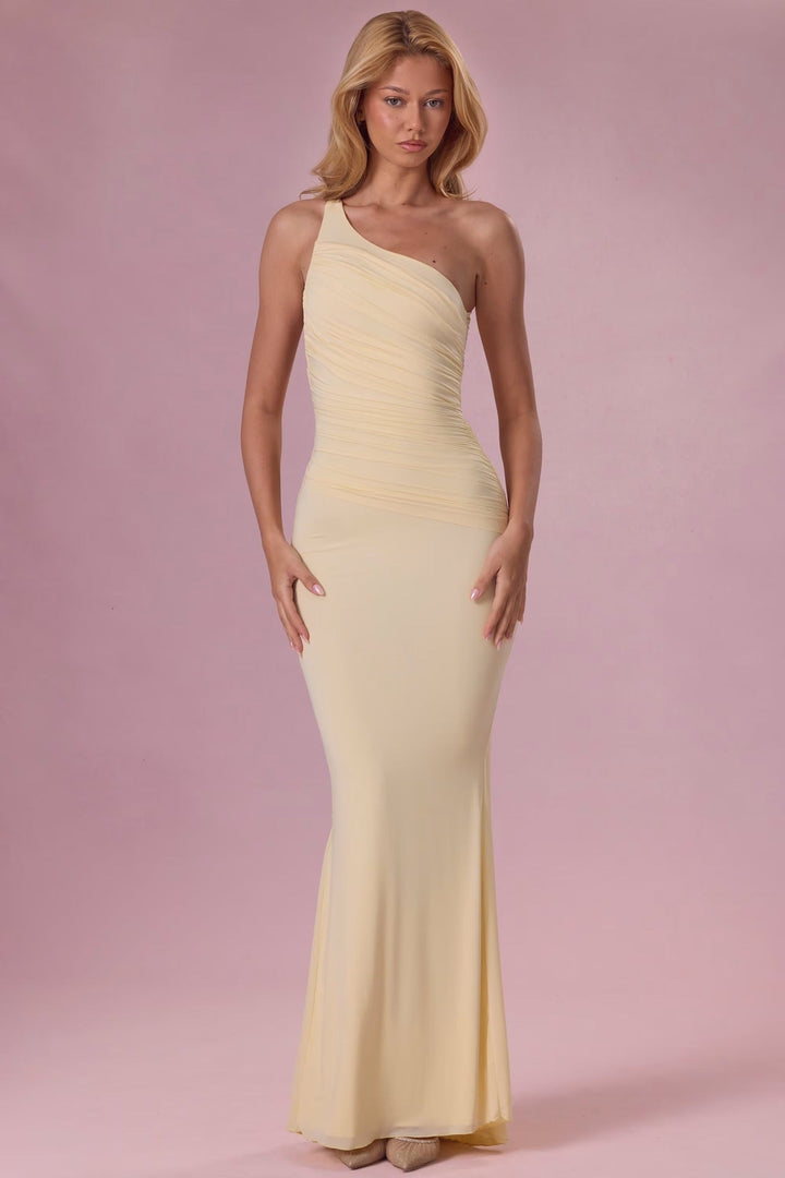 Damen Elegantes Maxikleid mit asymmetrischem Design Drune