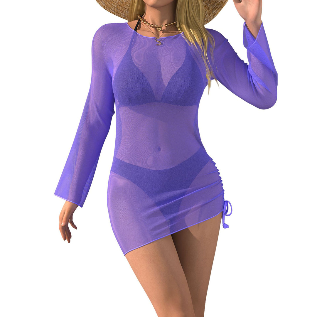 Damen Strandkleid mit transparenten Ärmeln Drune