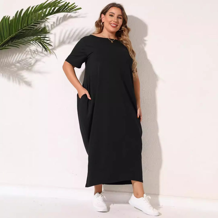 Damen lässiges Maxikleid mit seitlichen Taschen und bequemem Schnitt Drune