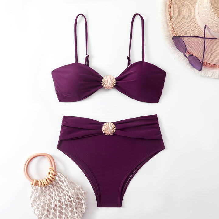 Damen Bandeau-Bikini mit eleganten Muschel-Details Drune