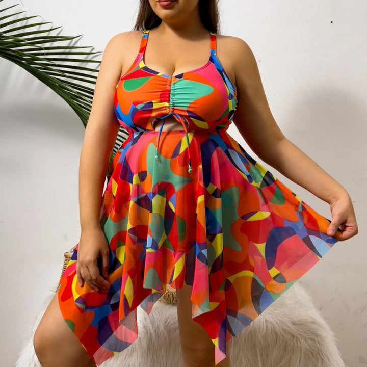 Damen Fließendes Strandsarong mit buntem Muster Drune