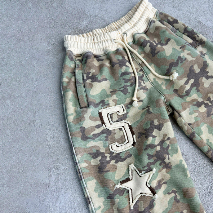 Damen Camouflage-Hoodie und Jogginghose Set Drune