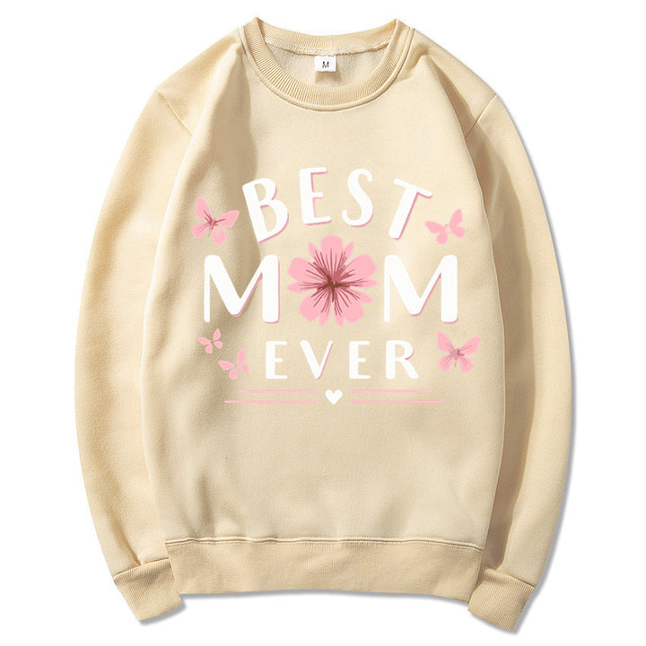 Damen Sweatshirt mit verspieltem Lieblingsspruch und floralem Design Drune