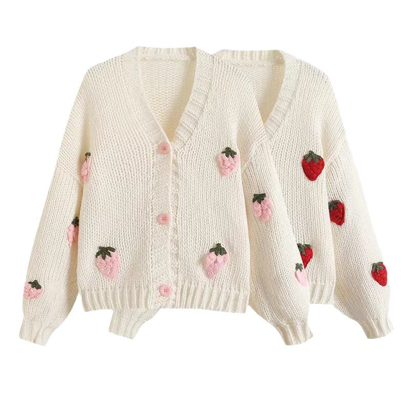 Damen Pullover mit fruchtiger Stickerei Drune