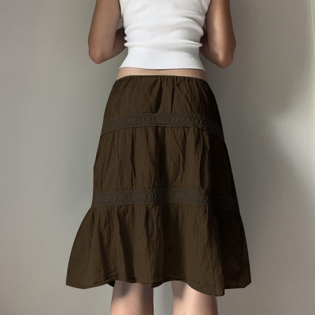 Damen luftiger Jumpskirt mit elastischem Bund und Raffungen Drune