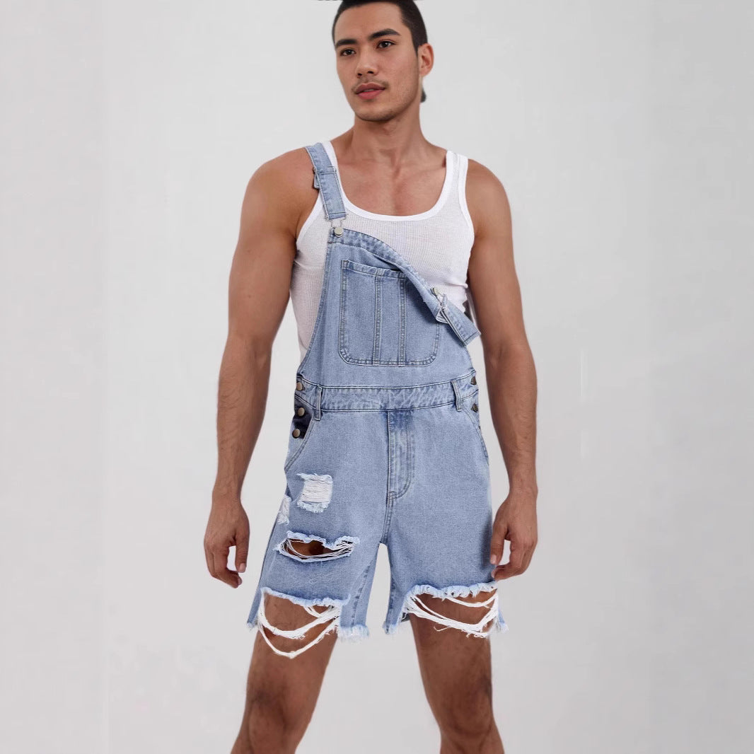 Herren Lässige Jeans-Latzhose Drune