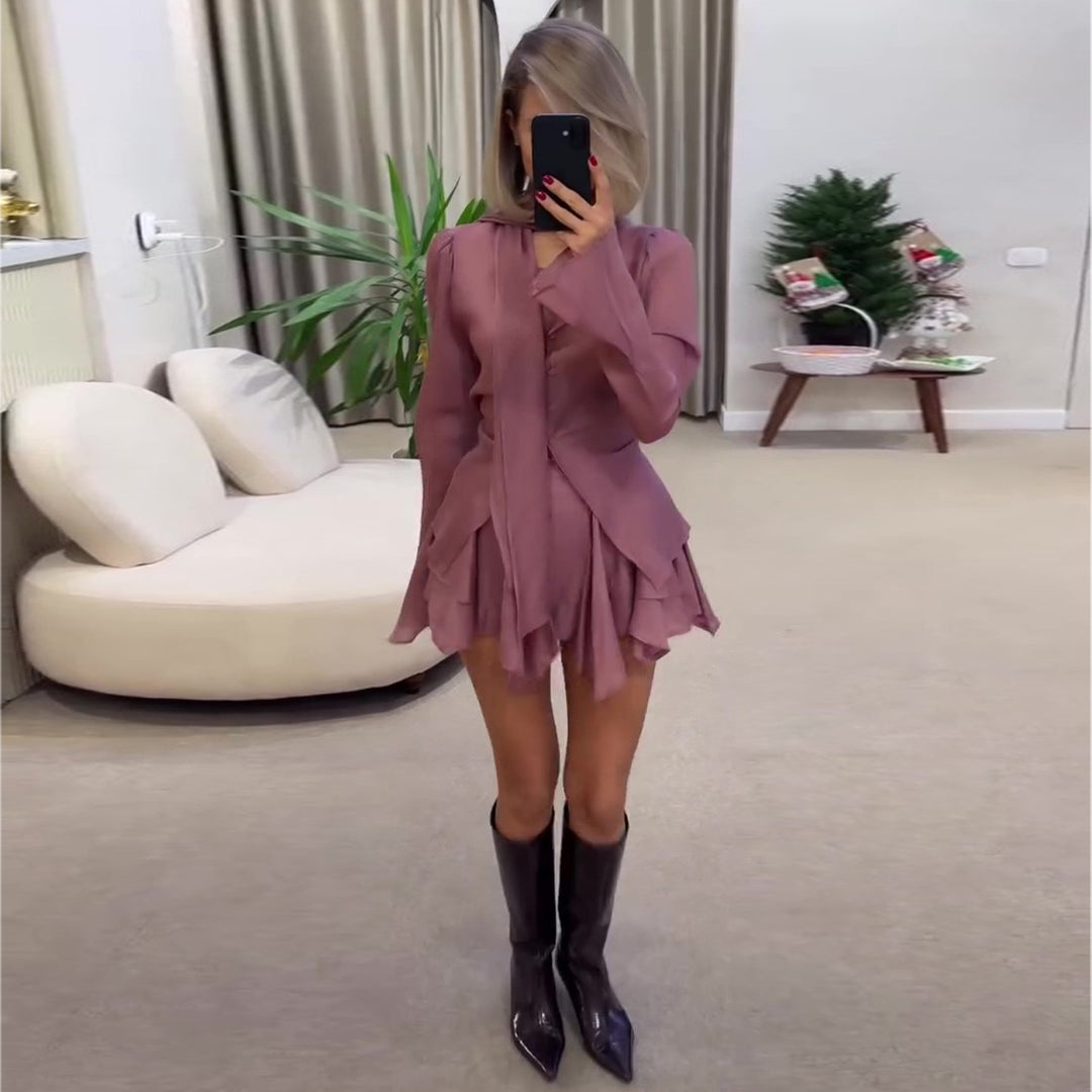 Damen Luftige und elegante Bluse mit Raffungen Drune