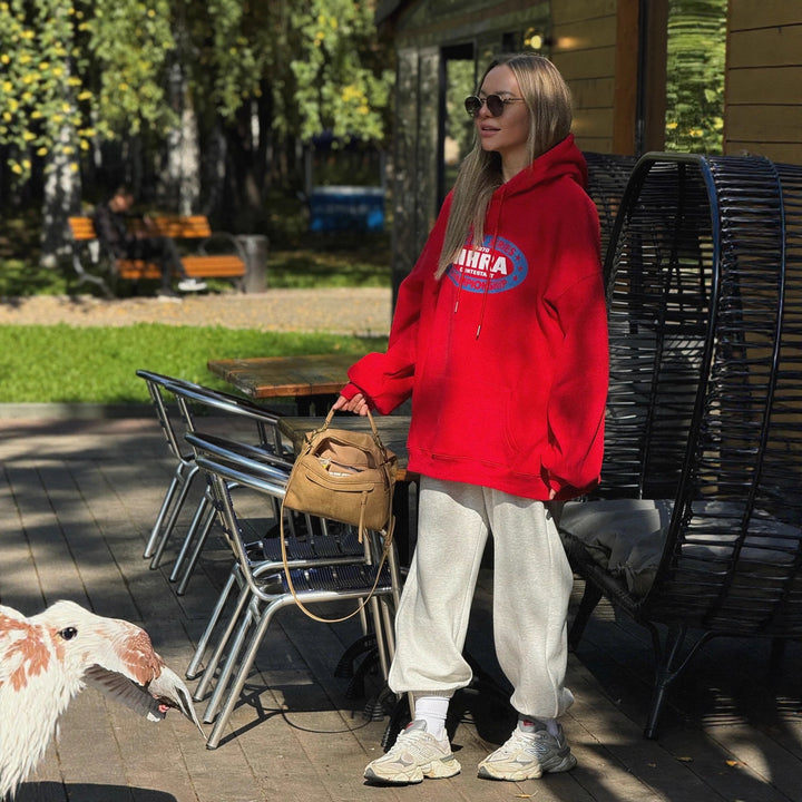 Damen Kapuzenpullover mit kreativem Vintage-Design und komfortablem Schnitt Drune